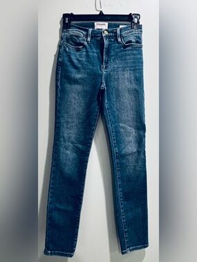 Frame Denim Women's Skinny Jeans in Dark Blue Wash